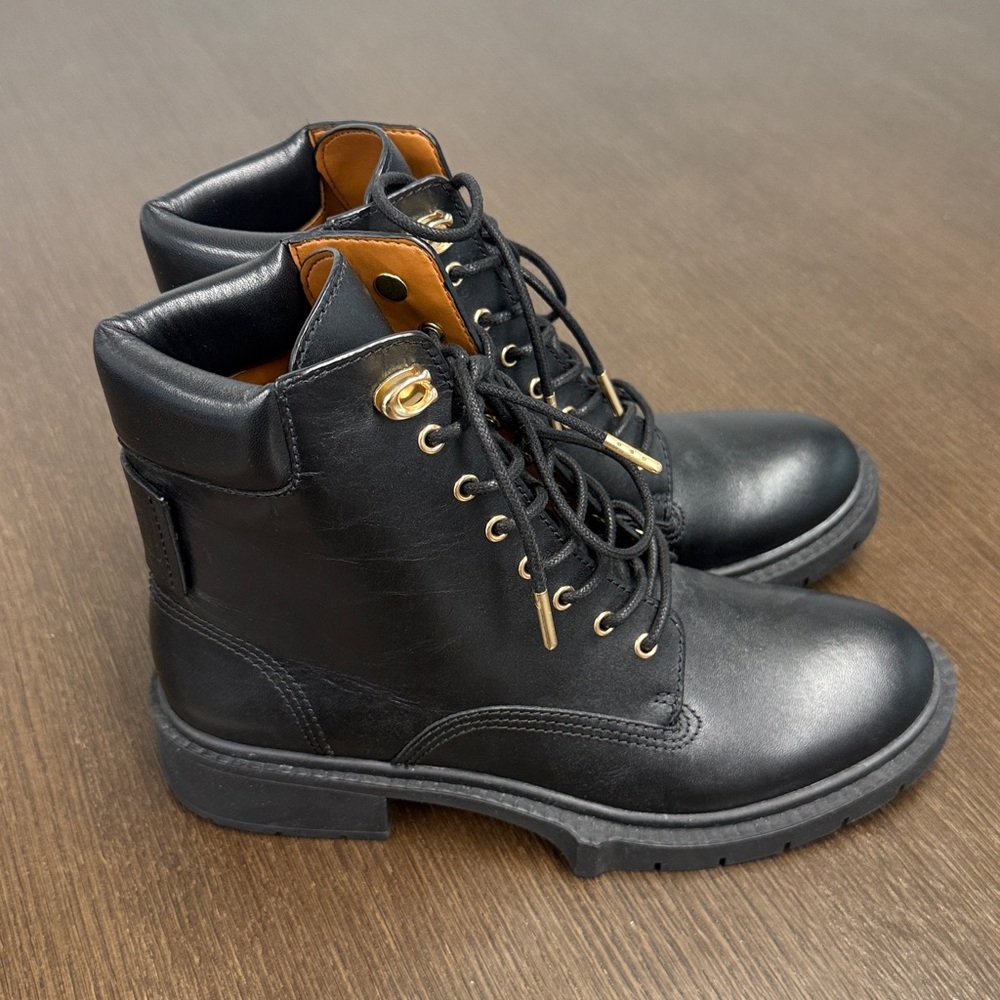 COACH Women’s Lorimer (G5293) Black Leather Ankle Boots Size 7.5 B - Picture 6 of 13